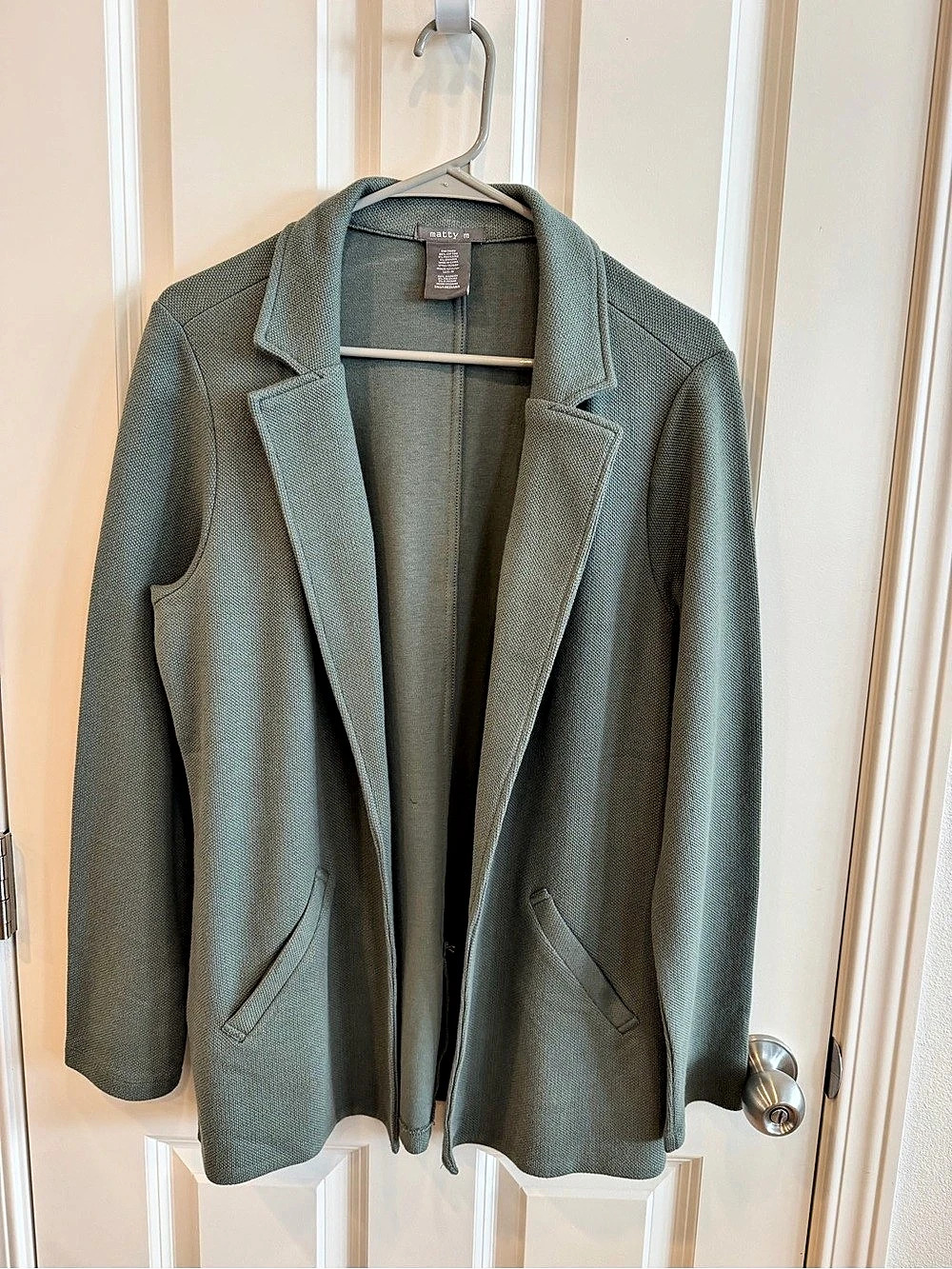 matty Medium Knit Boyfriend Blazer Textured Green Medium